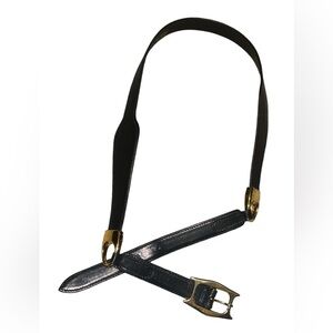 “i Santi” Women’s Belt Made In Italy Black With Gold Tone Hardware Size M